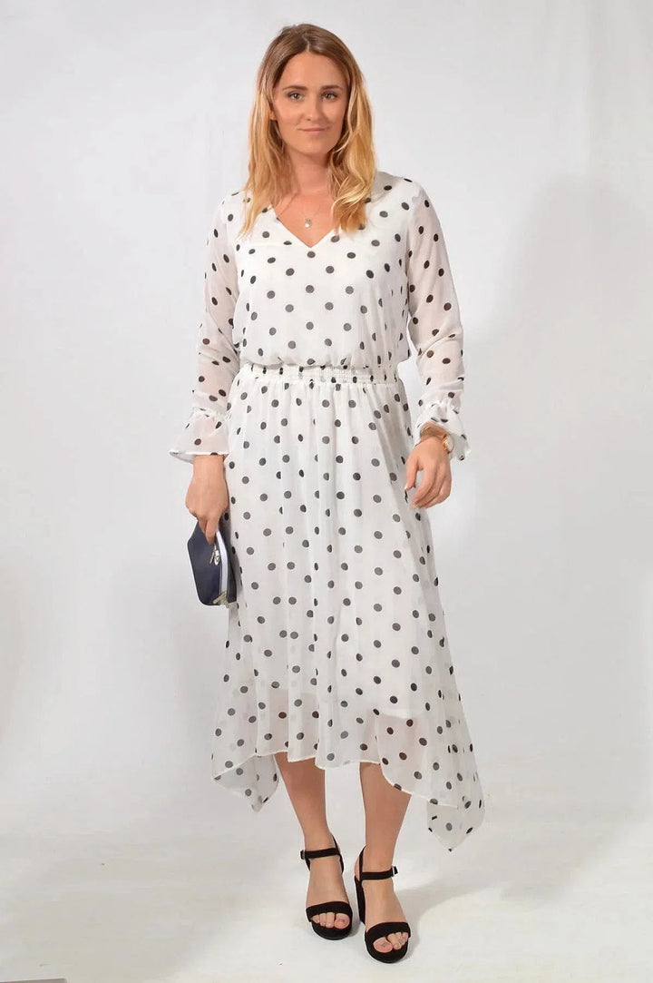 Polka Dot Hanky Hem Dress