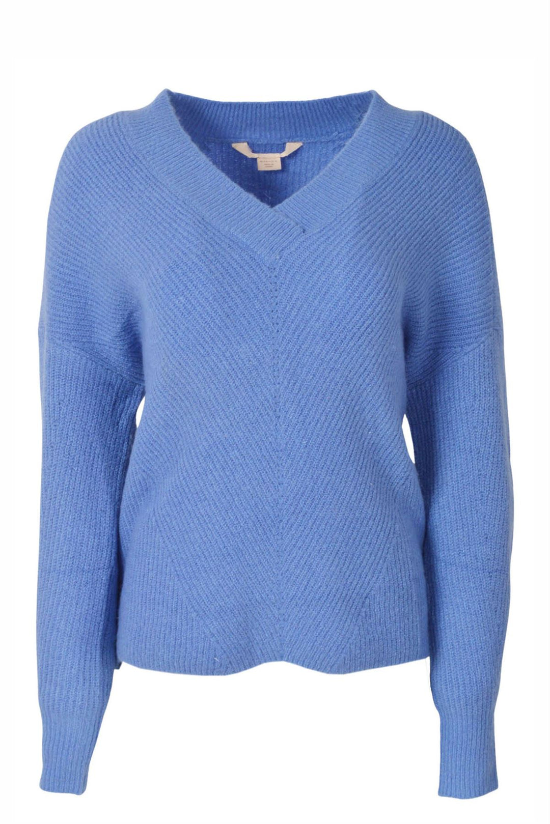 Soft Ribbed V Neck Jumper