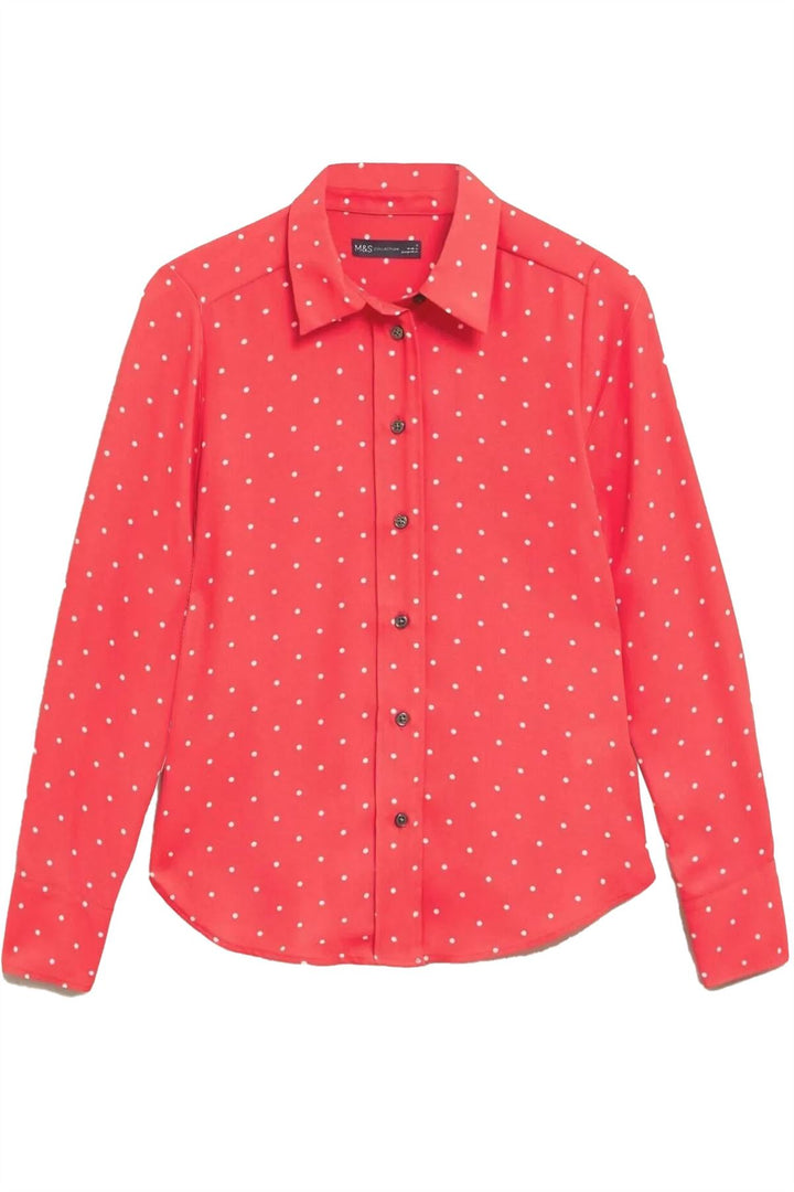 Coral Pink Polka Dot Shirt