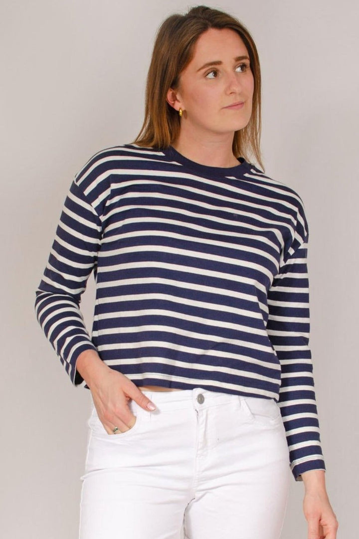 Striped Long Sleeve Oversize Top