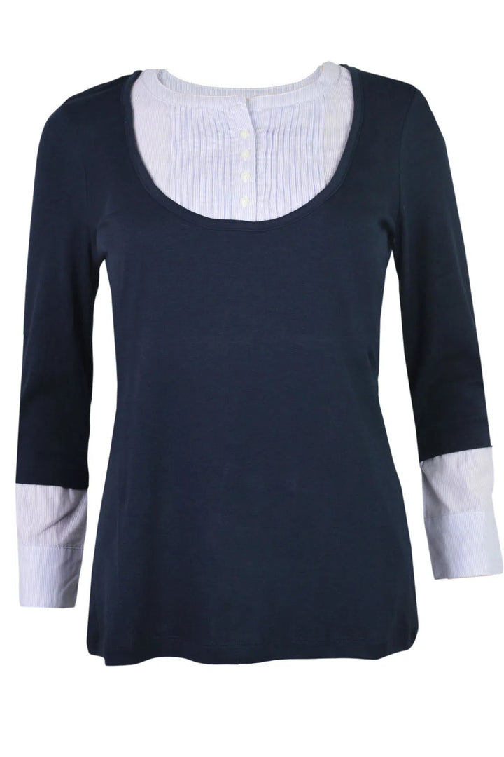 Mock Layer Scoop Neck Top