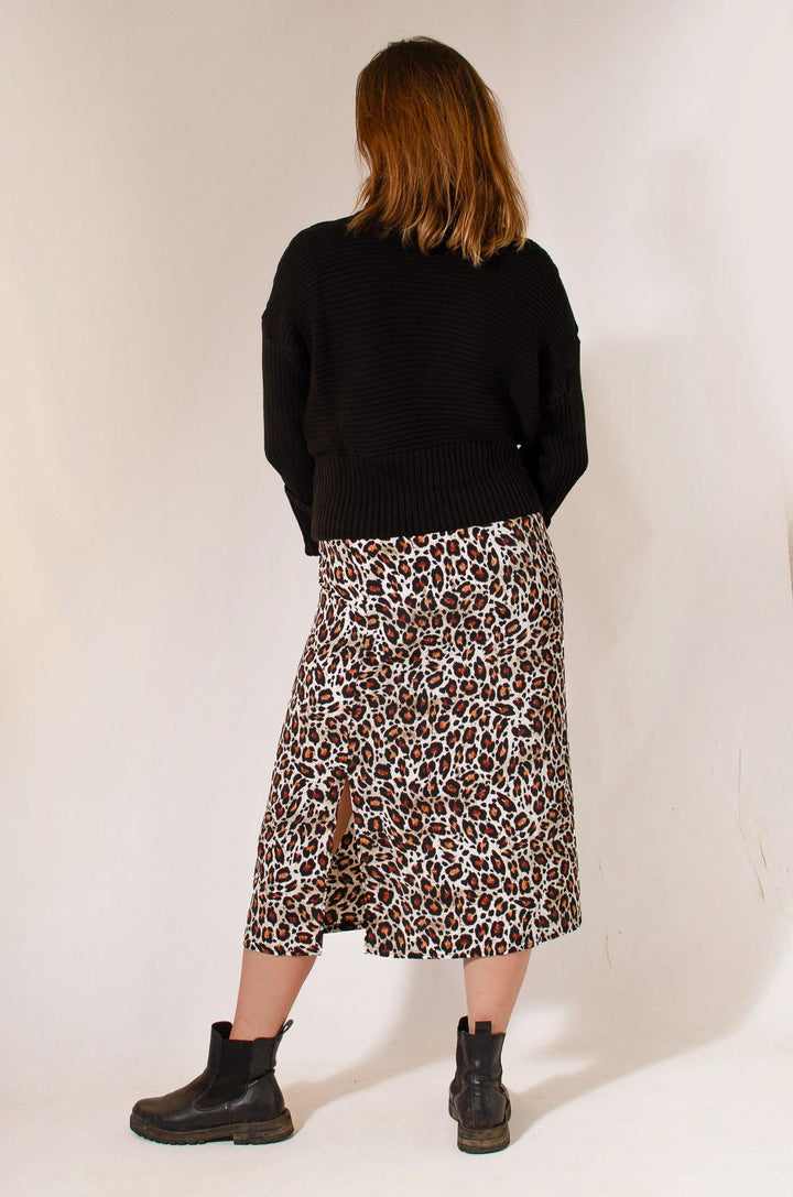 Leopard Print Midi Skirt