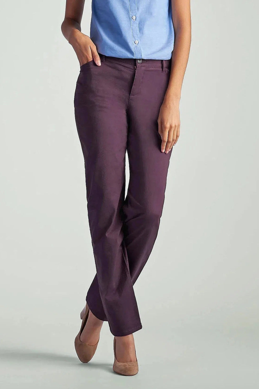 Lee Comfort Stretch Chino Trousers Plum / 10 / Long