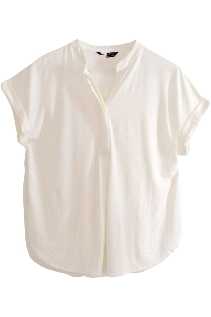 Pleat Front Short Sleeve Jersey Top