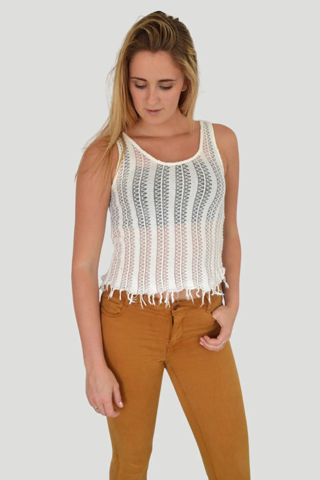 Topshop Crochet Knit Vest Top