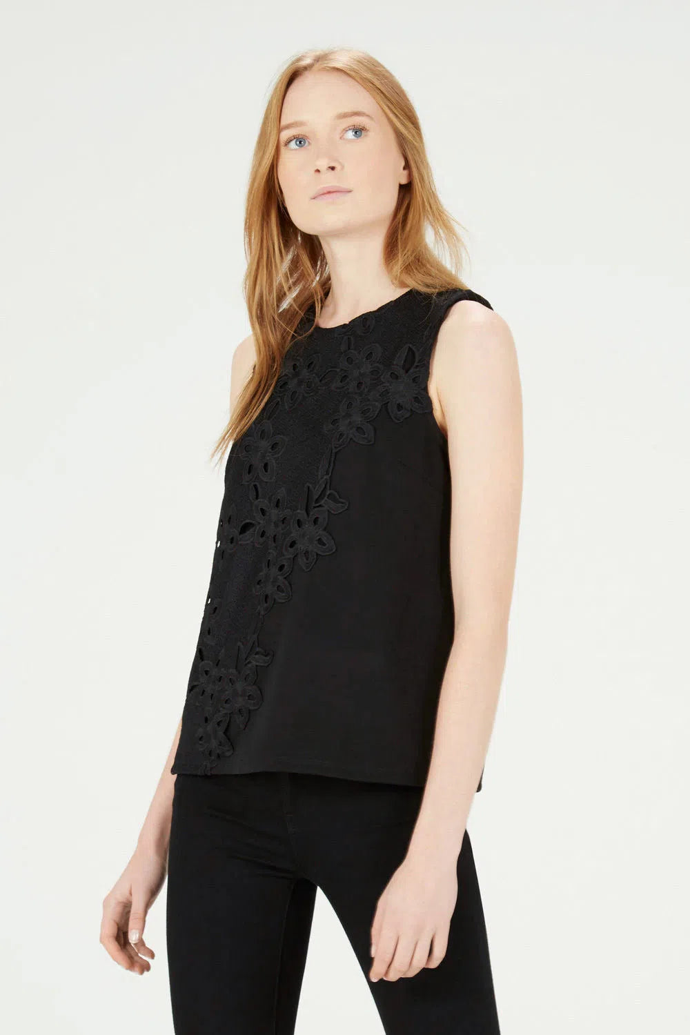 Floral Applique Sleeveless Top