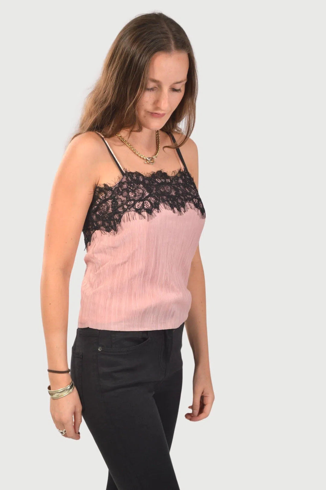 Eyelash Lace Trim Cami Top