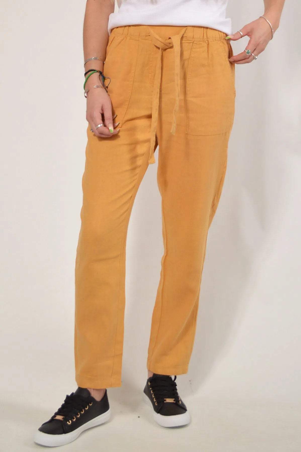 Linen Taper Leg Trousers