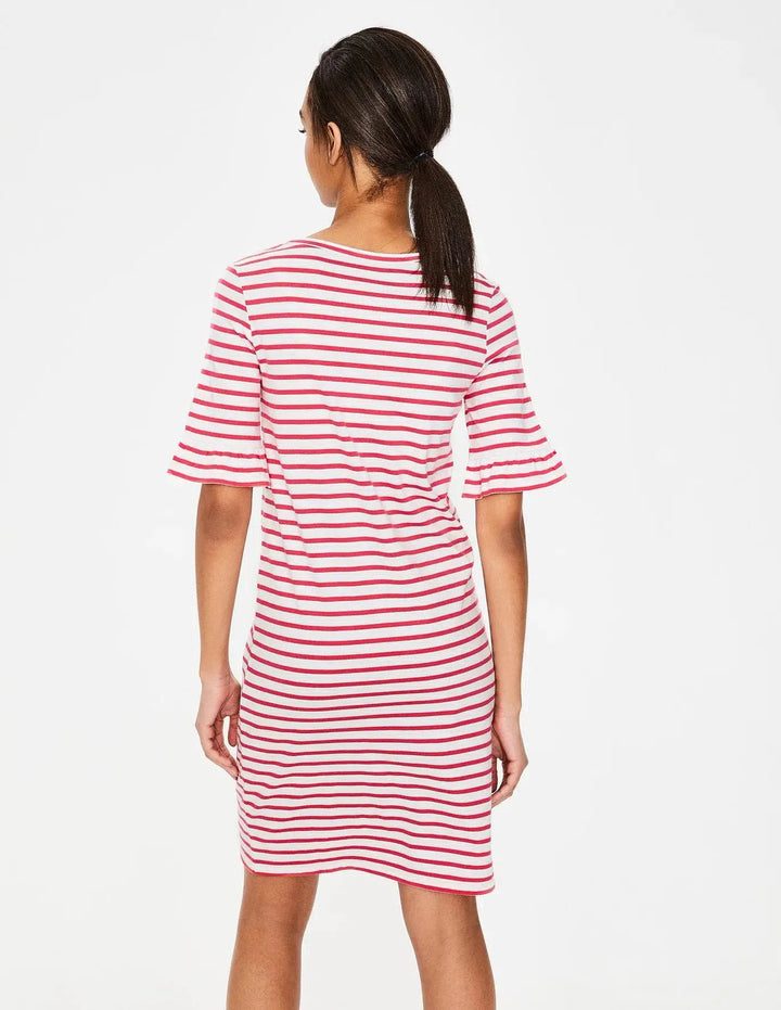 Boden Stripe Jersey V Neck Dress