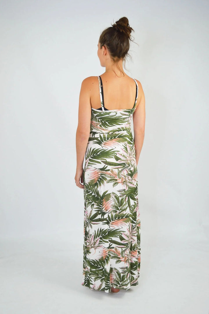 Boohoo Palm Print Jersey Maxi Dress