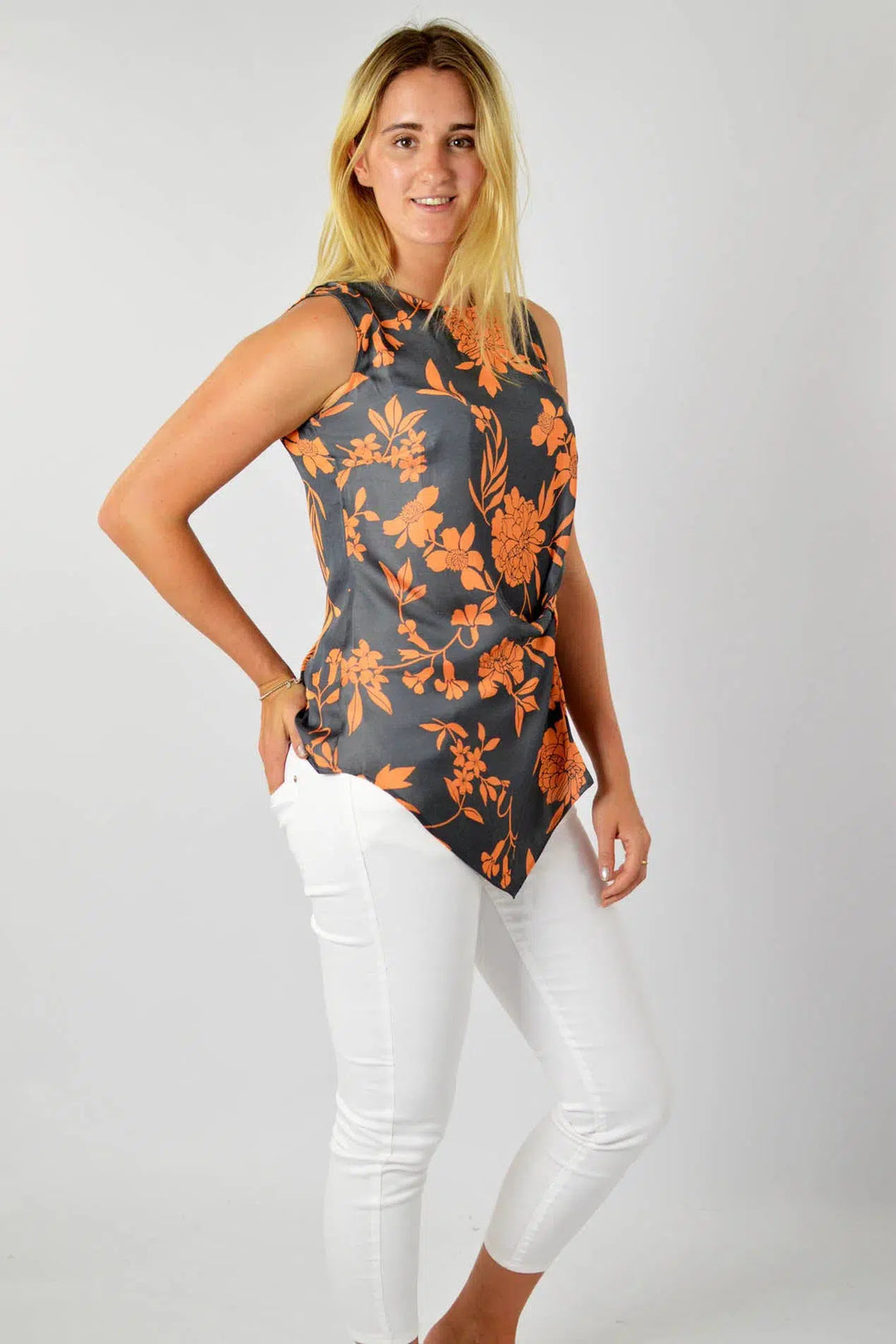 Twist Front Sleeveless Blouse