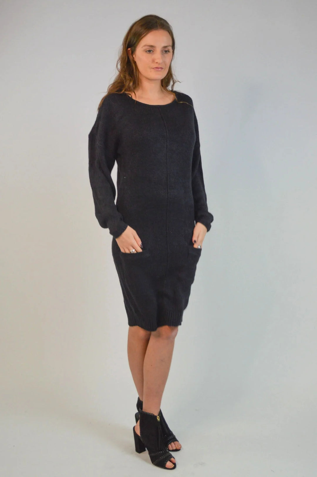 Secret Label Long Scoop Neck Jumper Dress