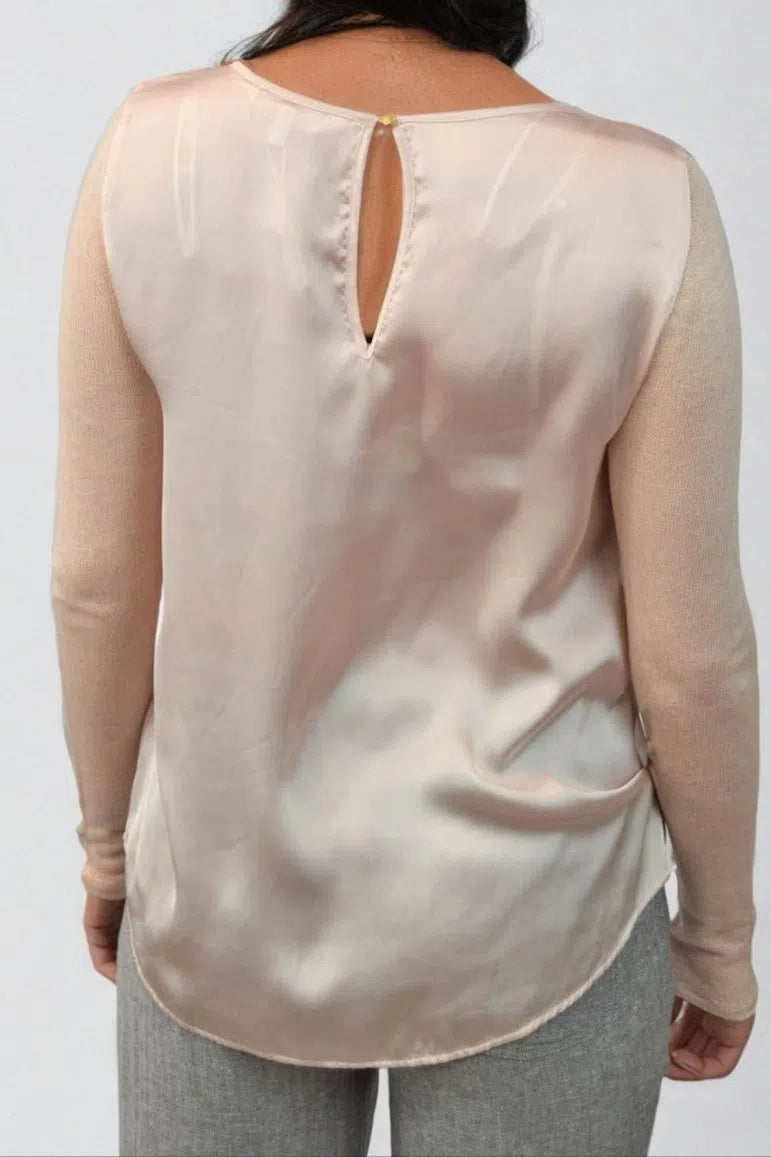 Satin Knit Sleeve Top