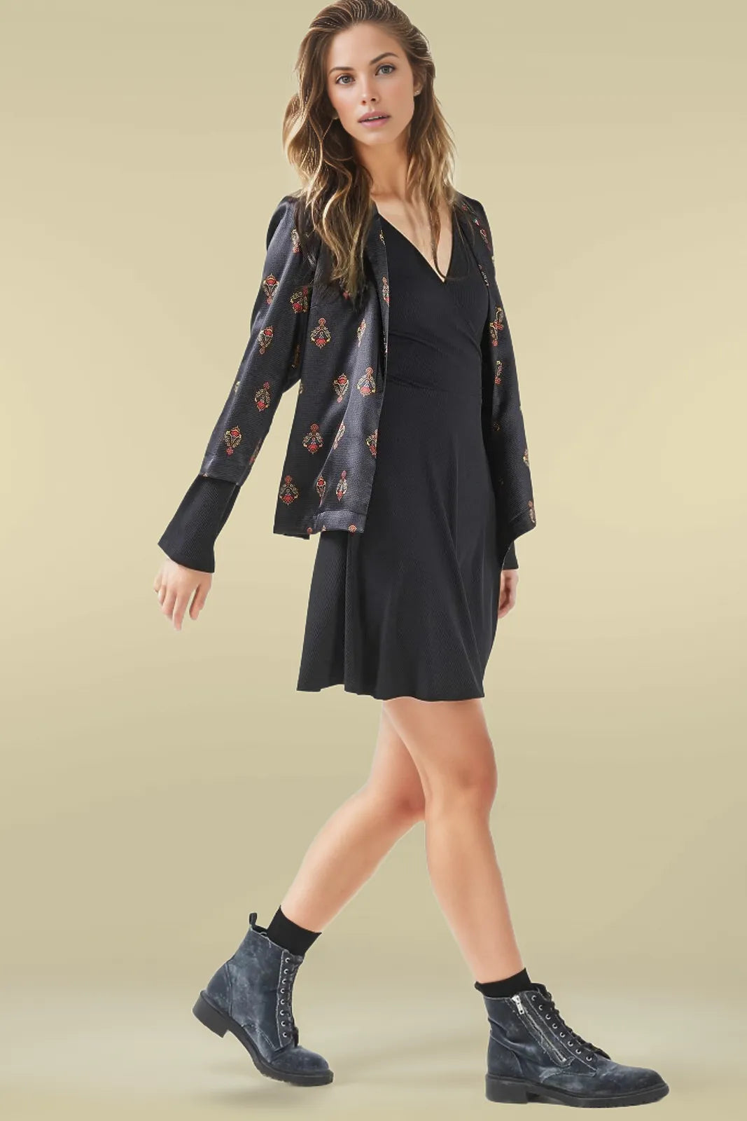 Topshop Bell Sleeve Wrap Dress