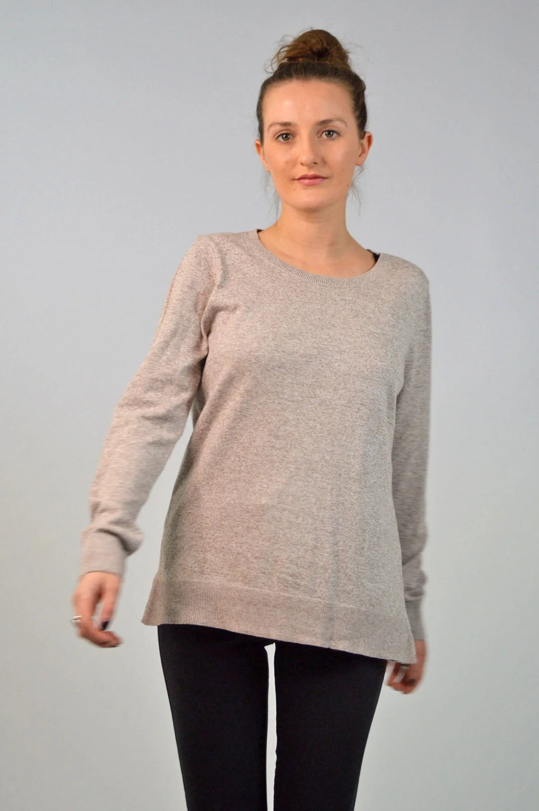 Gap Round Neck Cotton Blend Marl Jumper