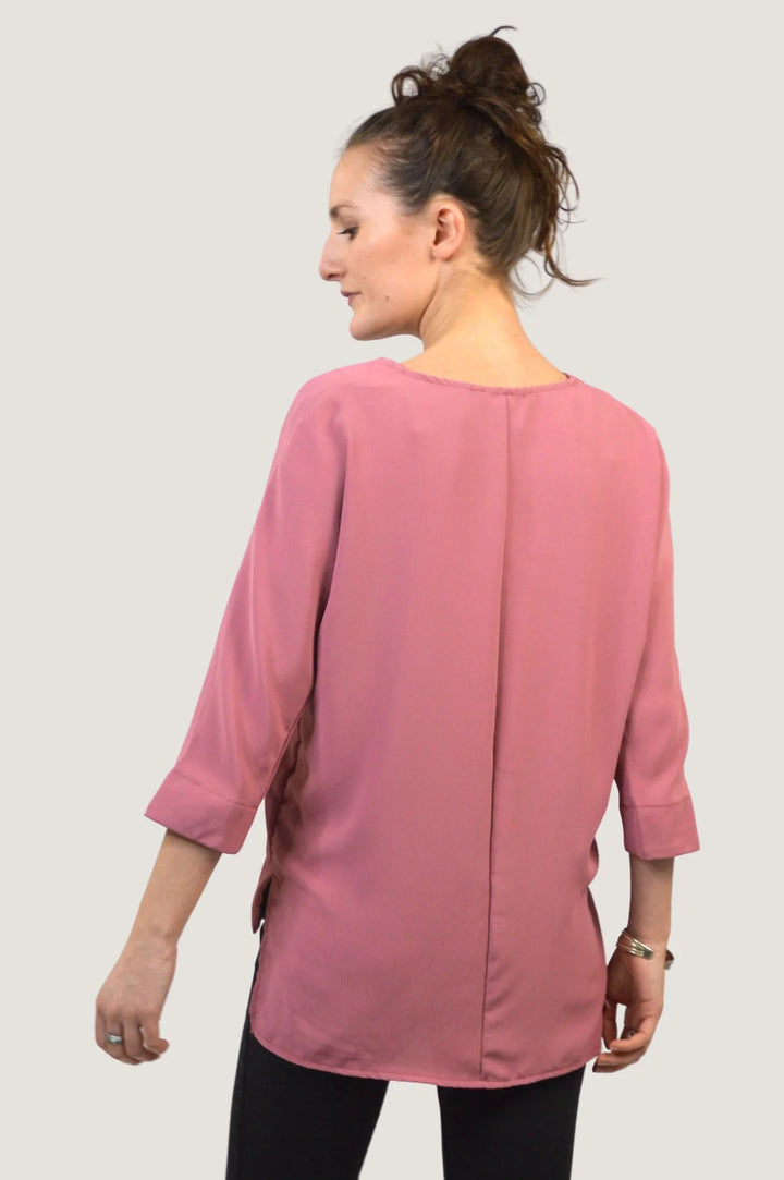 Secret Label V Neck Pleat Front Tunic Top