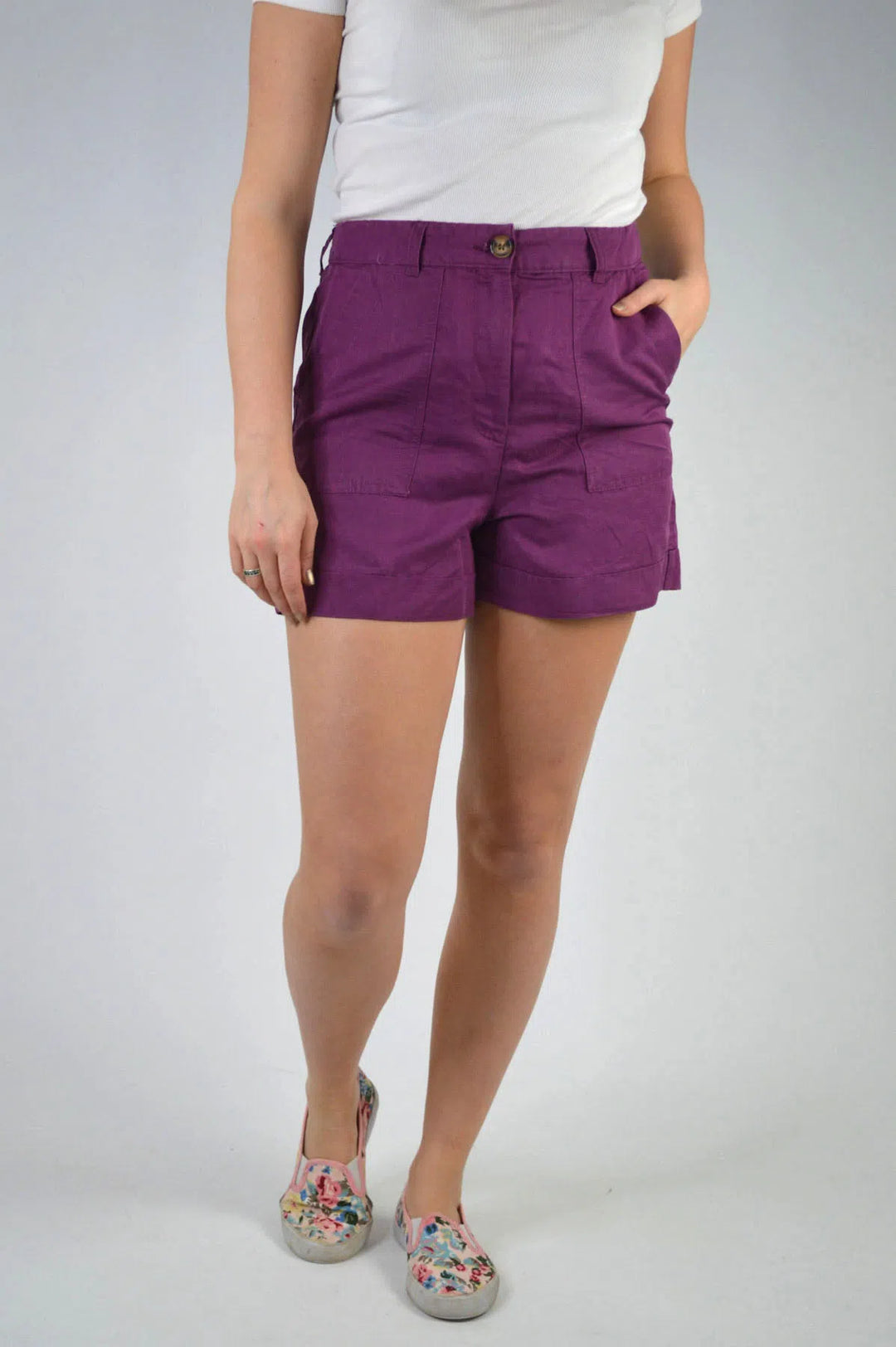 Linen Blend Turn-up Shorts