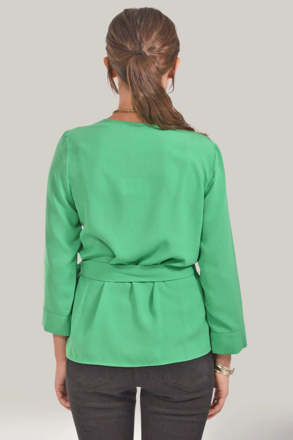 Secret Label Tie Front Wrap Blouse