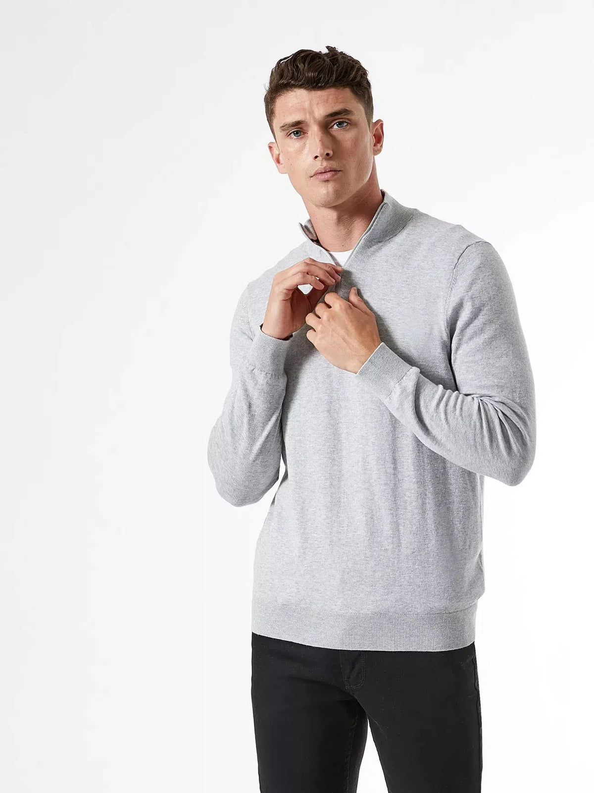 Cotton Quarter Zip Jumper