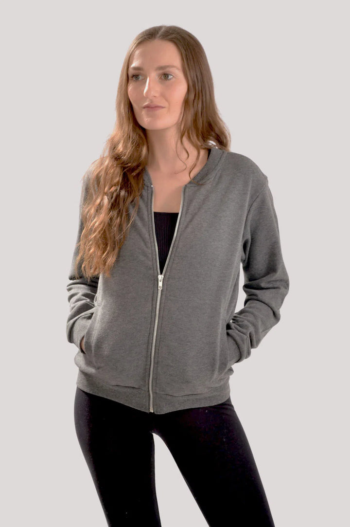 Jersey Zip Front Sweatshirt