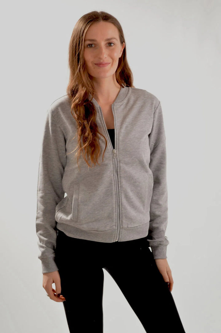 Jersey Zip Front Sweatshirt