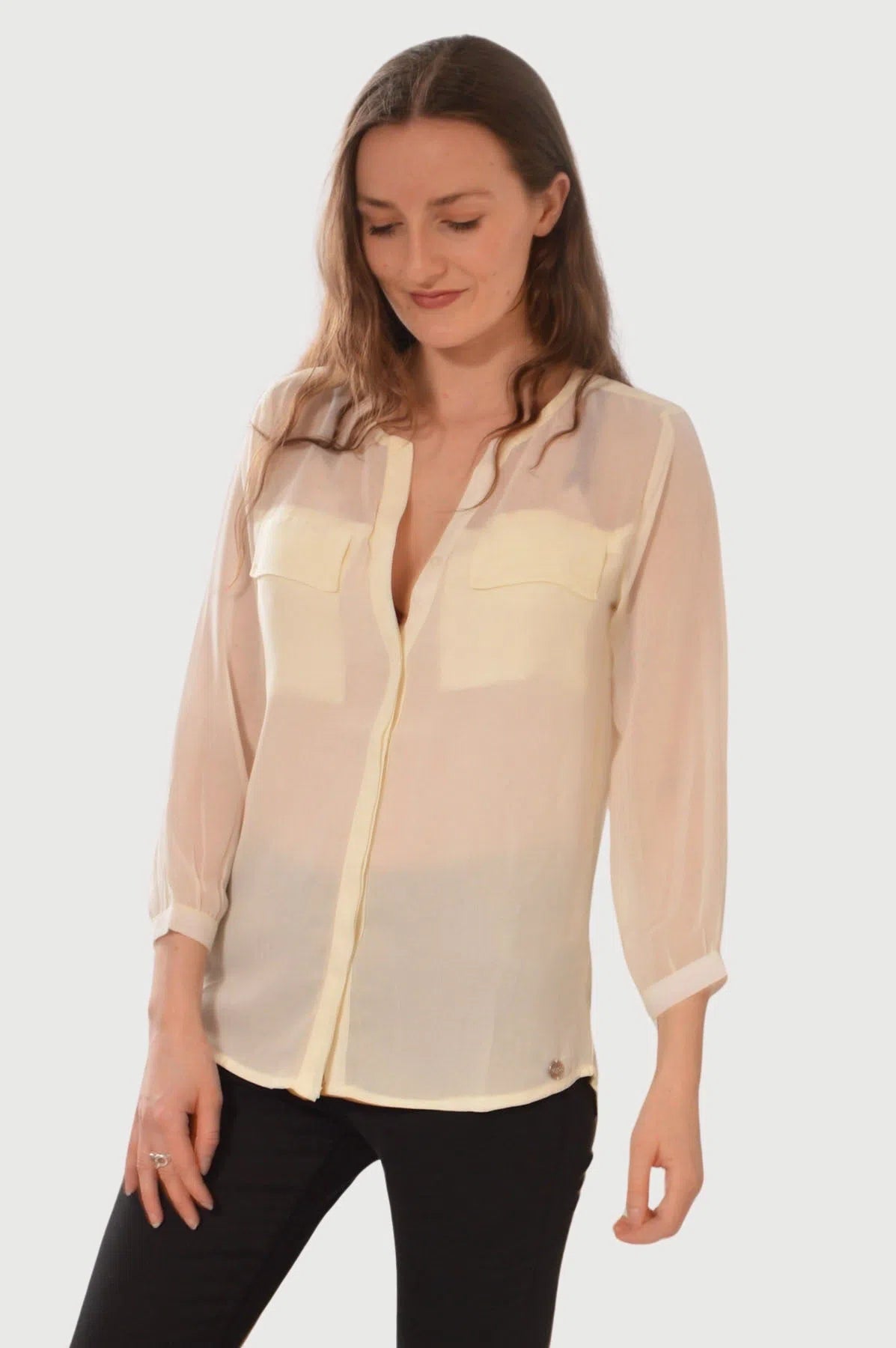 Chiffon Crepe Pocket Blouse