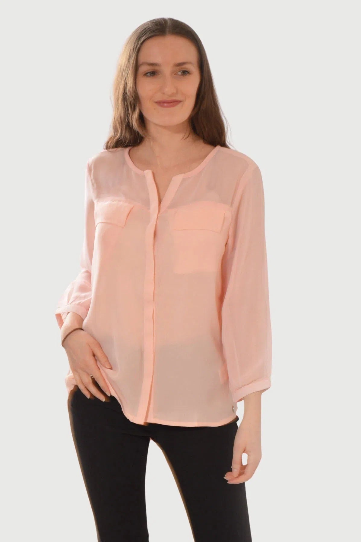 Chiffon Crepe Pocket Blouse