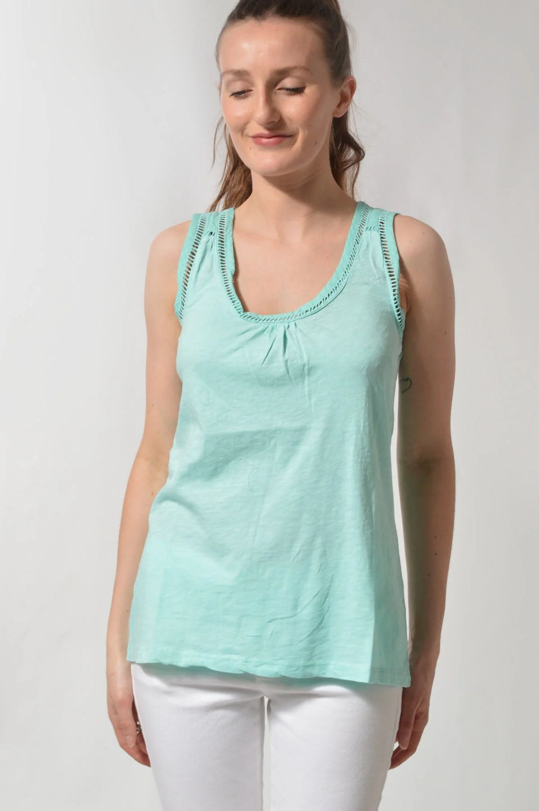 White Stuff Sleeveless Scoop Neck Jersey Top