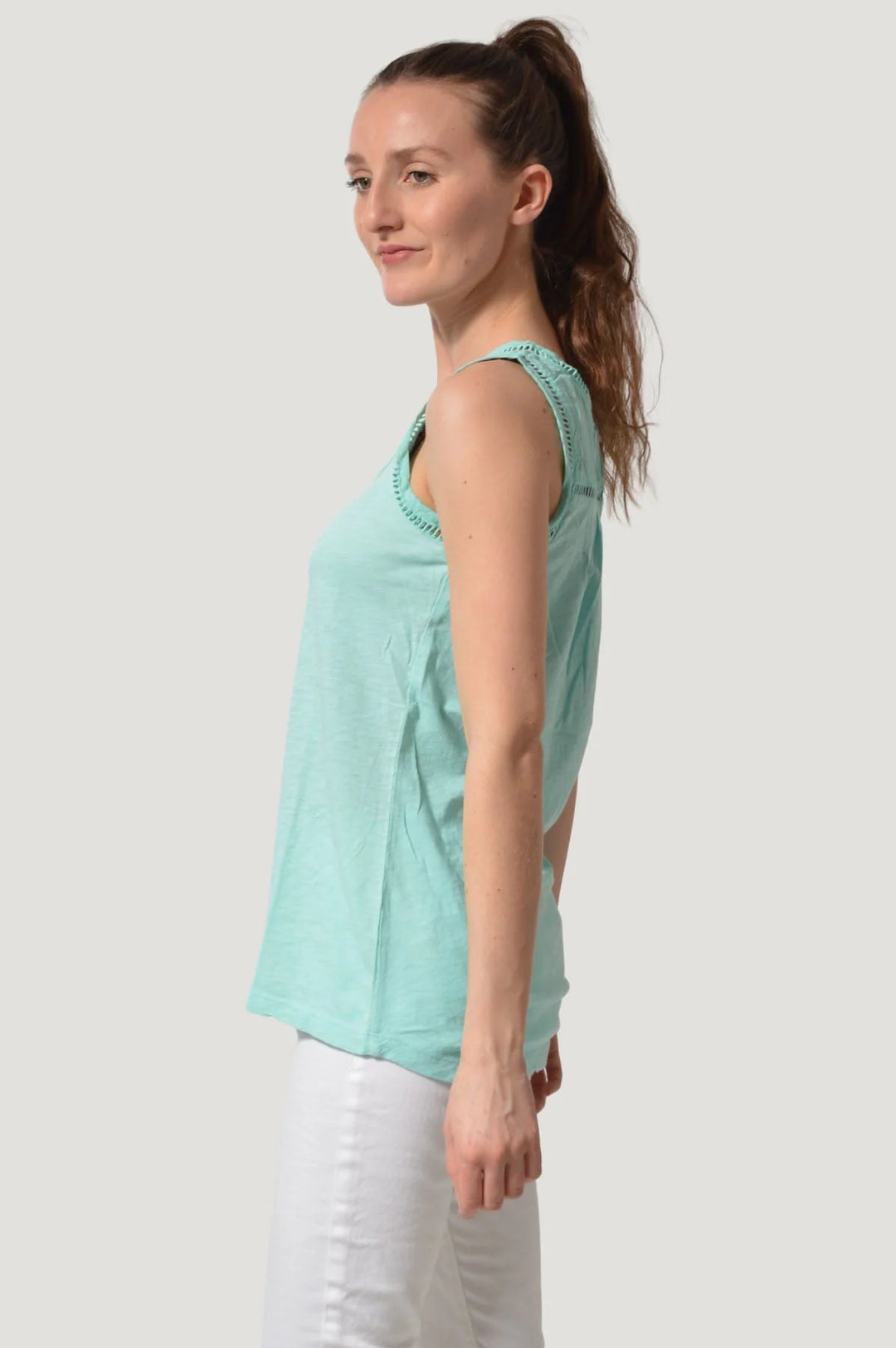 White Stuff Sleeveless Scoop Neck Jersey Top