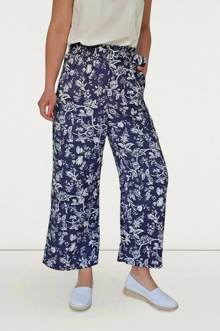 Oasis Floral Wide Leg Crop Trousers