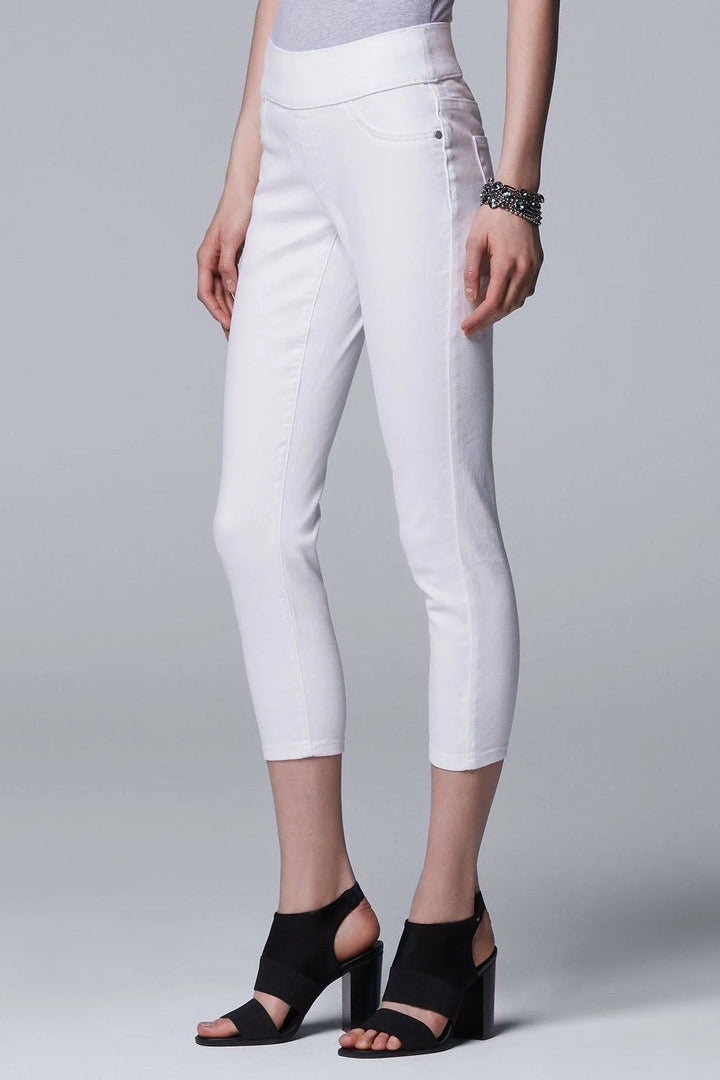 Vera Wang Stretch Capri Crop Jeggings White / 12