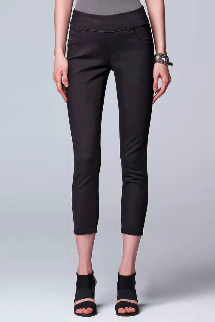 Vera Wang Stretch Capri Crop Jeggings Black / 6