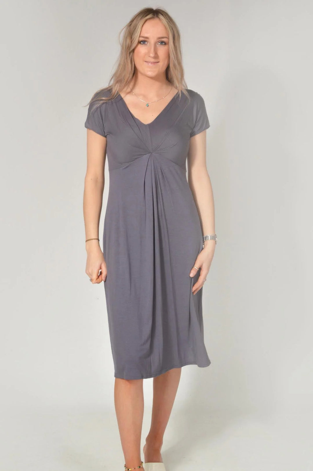 Pure V Neck Jersey Wrap Dress