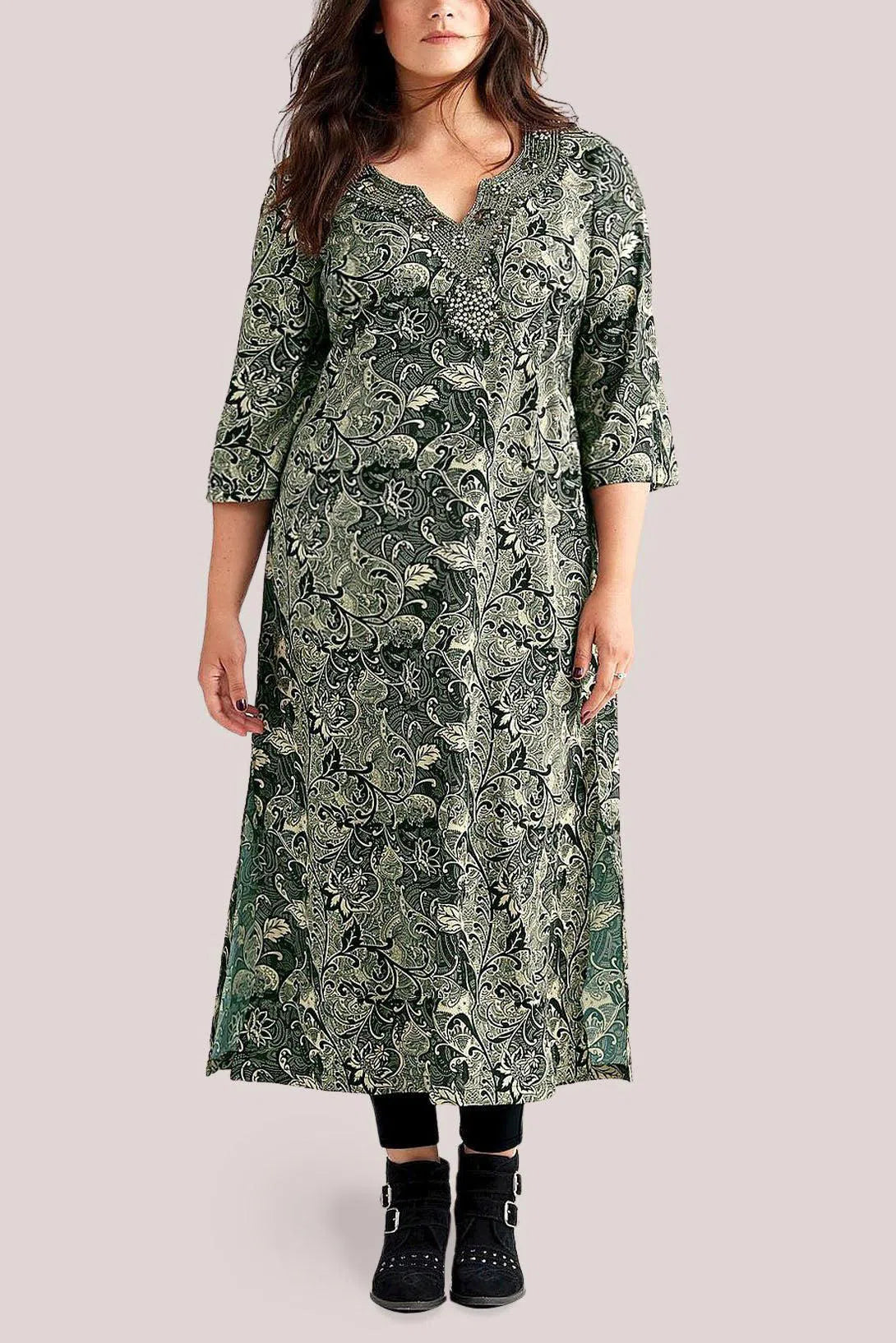 Baroque Print Tunic Dress