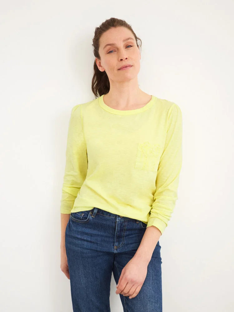 White Stuff Floral Pocket Jersey Top Yellow / 6