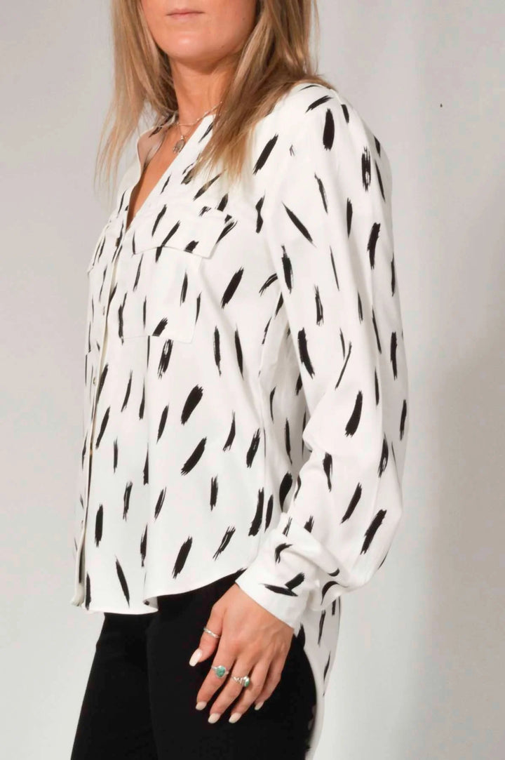 Wallis Silky Patterned Pocket Shirt