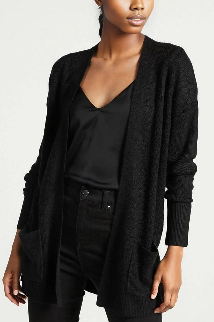 Ribbed Long Pocket Cardigan