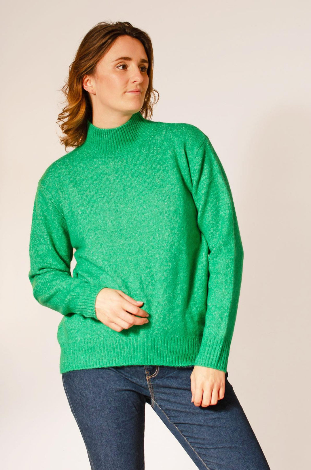 Soft Knit Long Funnel Neck Jumper