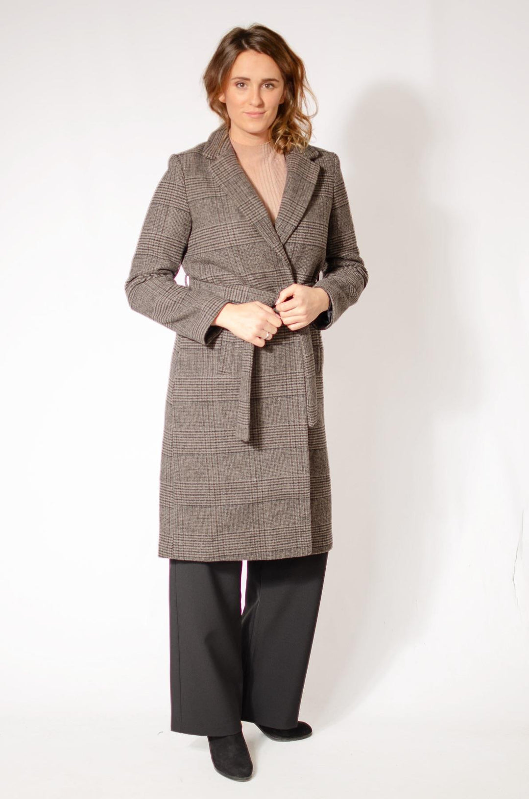 Wool Blend Wrap Coat