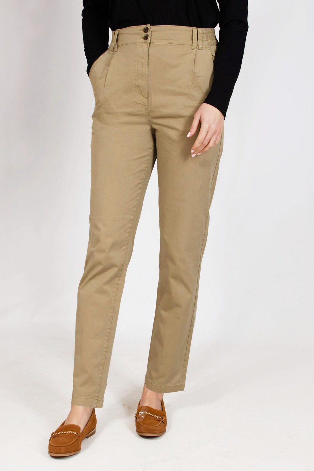 Elastic Waist Chino Trousers