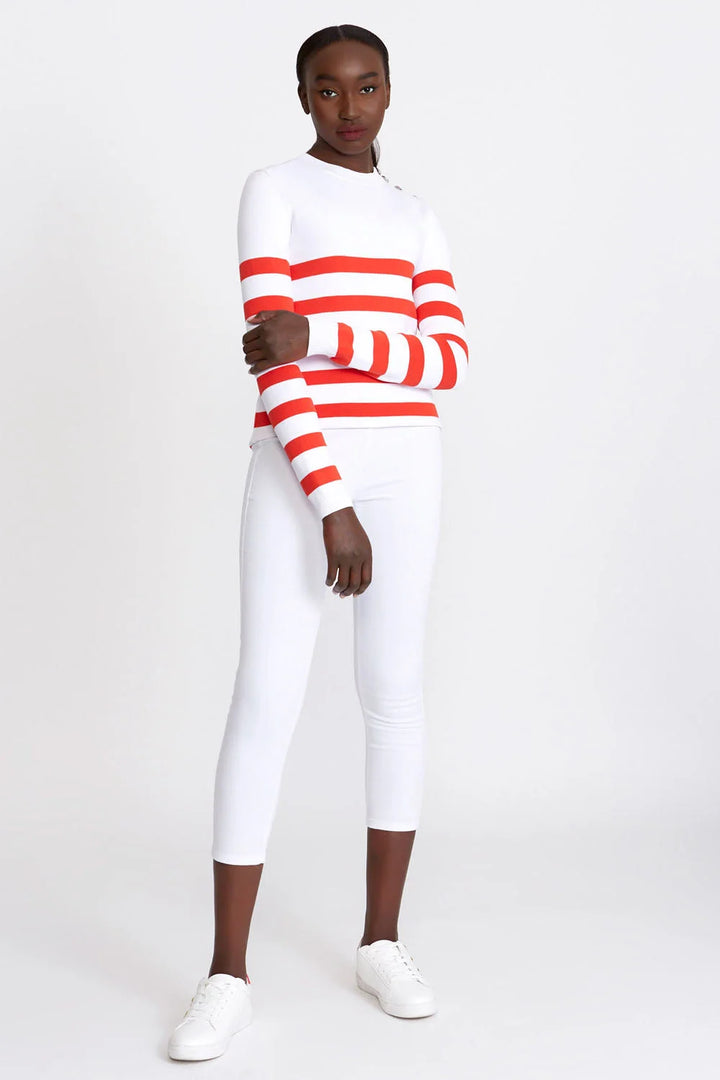 Dunnes Striped Button Shoulder Jumper