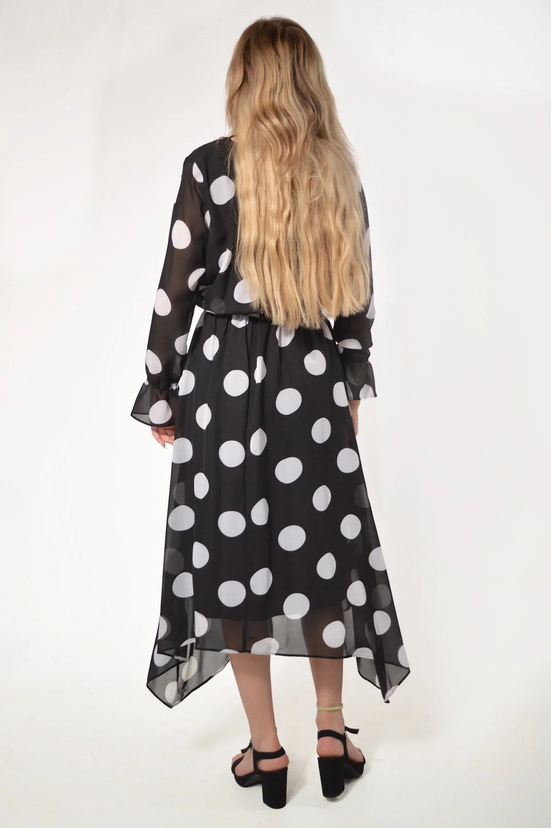 Roman Originals Polka Dot Hanky Hem Dress