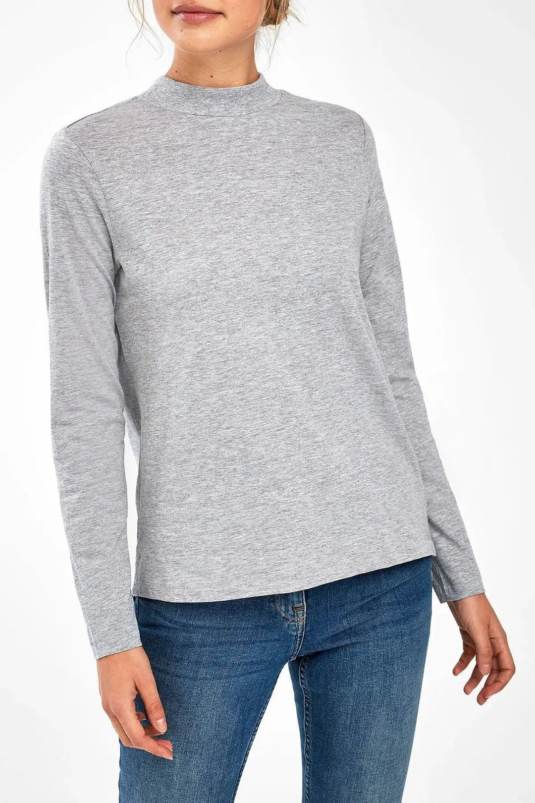 Secret Label High Neck Long Sleeve Jersey Top Grey / 6