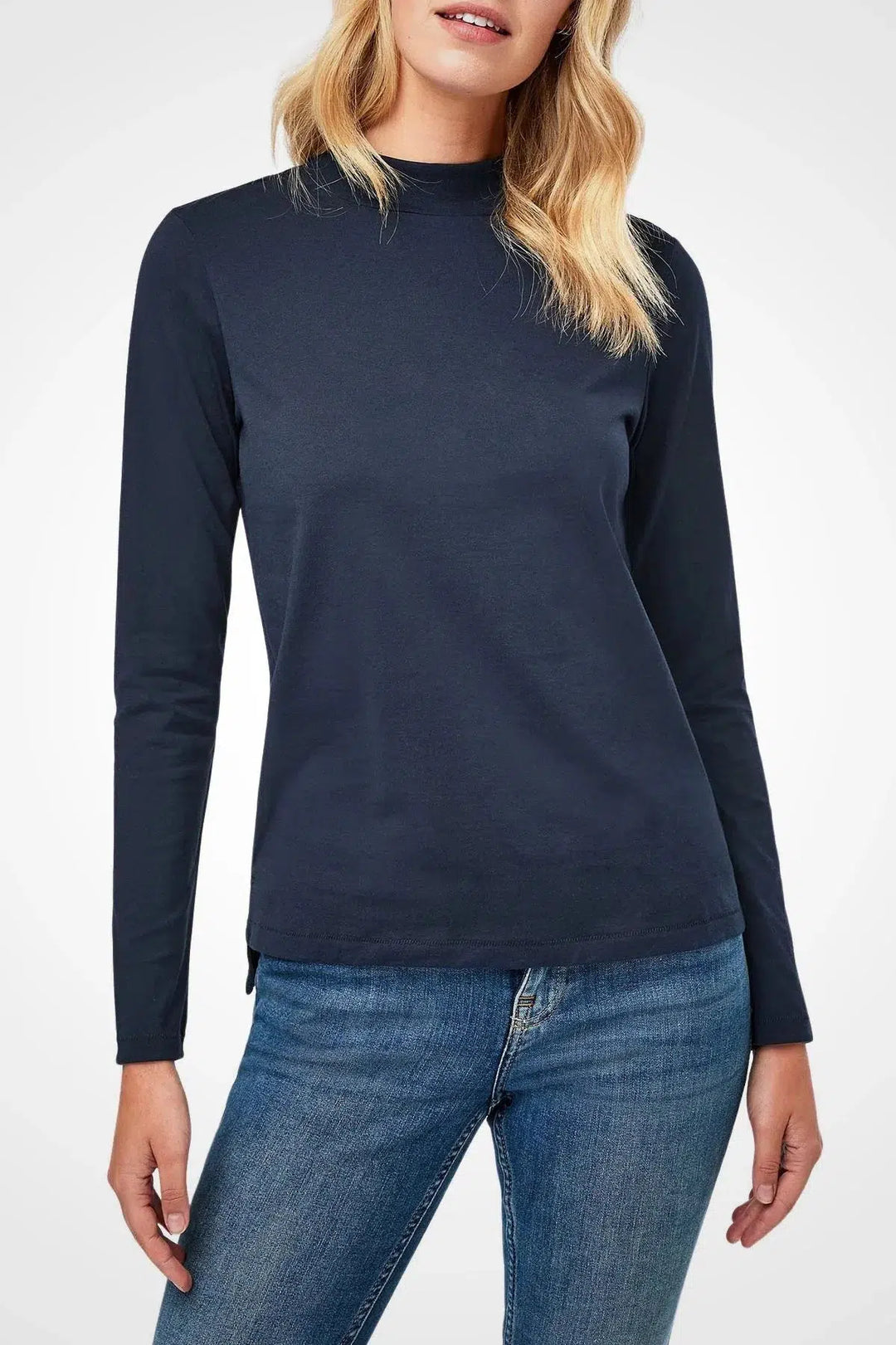 Secret Label High Neck Long Sleeve Jersey Top Navy / 6