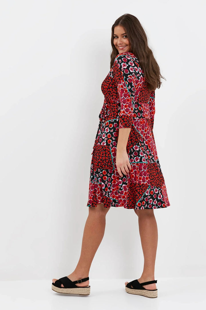 Evans Floral V Neck Wrap Dress