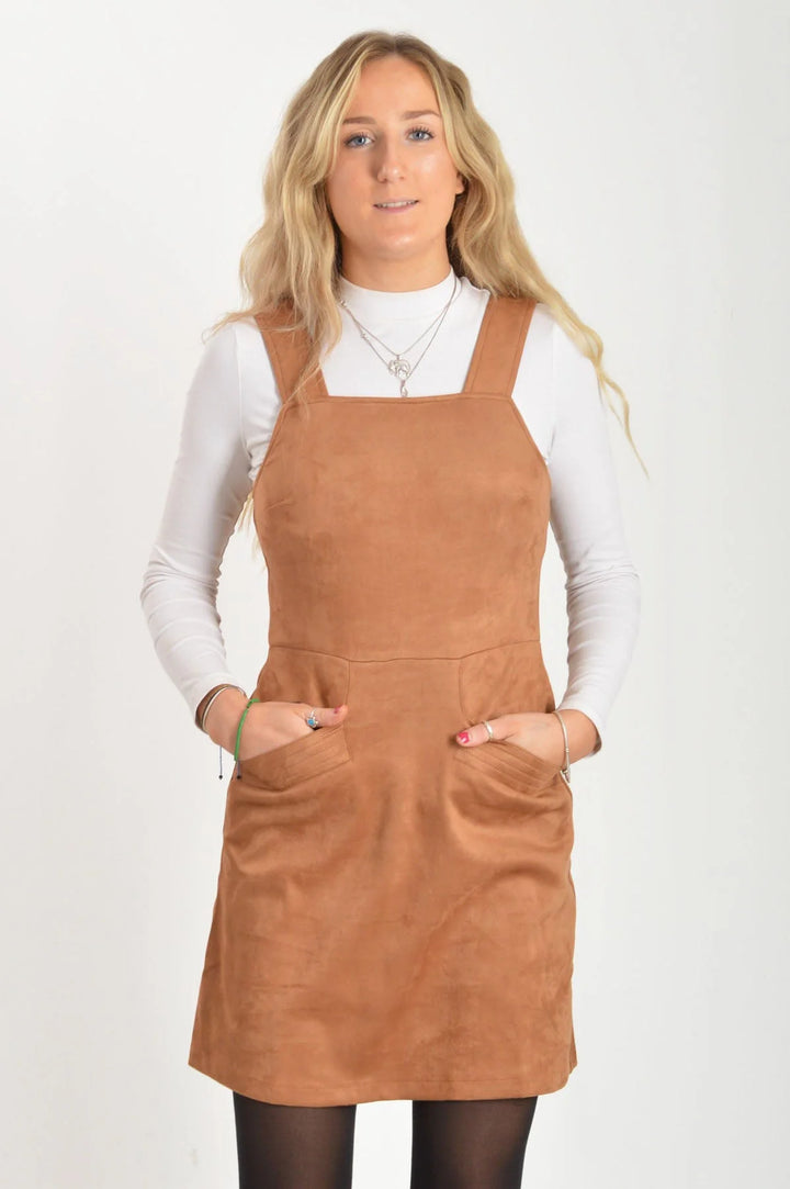 Oliver Bonas Faux Suede Pinafore Dress