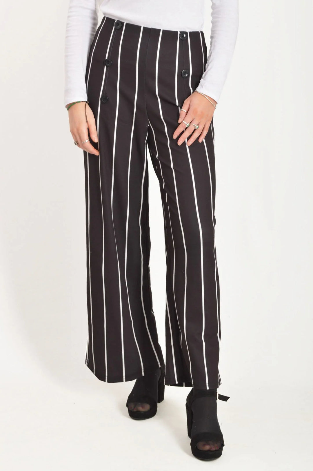 Oasis Striped Wide Leg Trousers