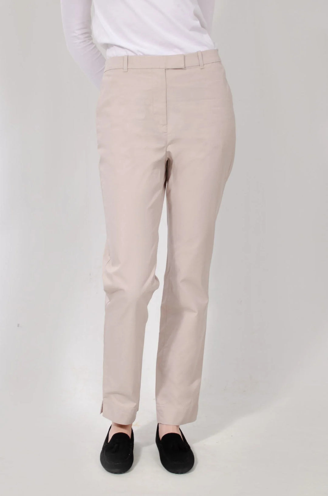 M&S Straight Leg Chino Trousers Ivory / 12 / Long