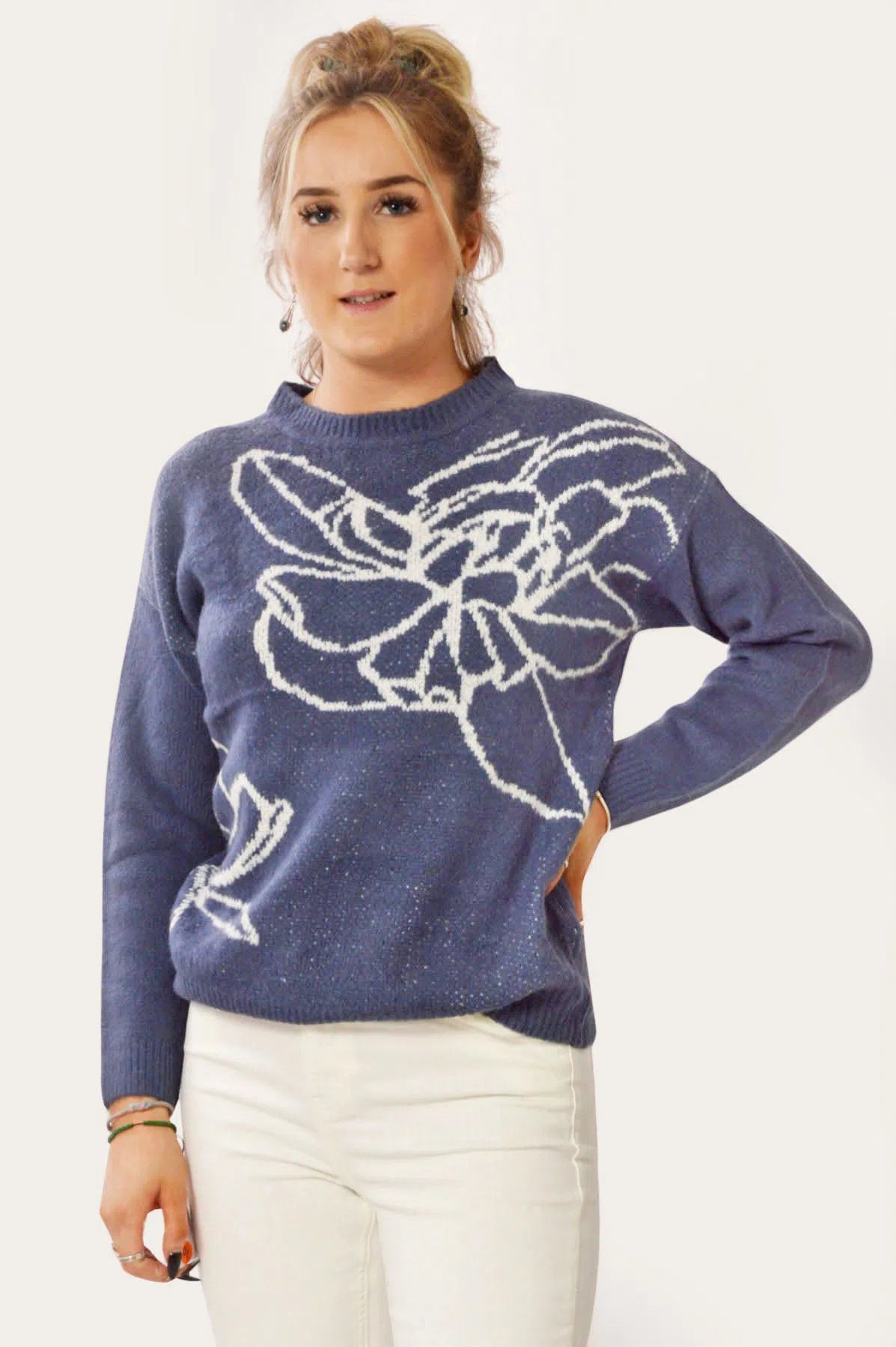 Floral Art Crew Neck Jumper