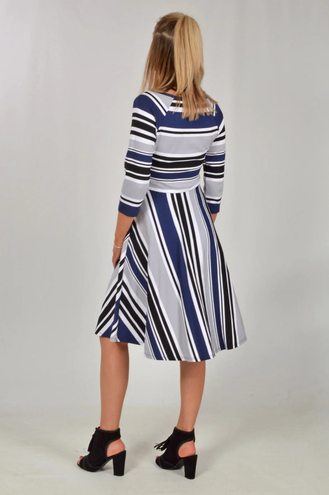 Wallis Striped Chevron Flare Dress